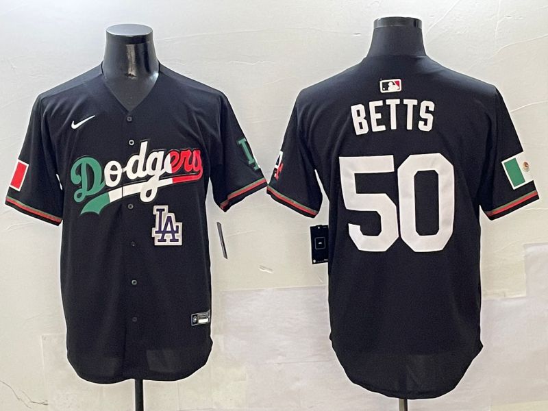 Men Los Angeles Dodgers #50 Betts Black Mexico Nike 2025 MLB Jersey style 10->los angeles dodgers->MLB Jersey